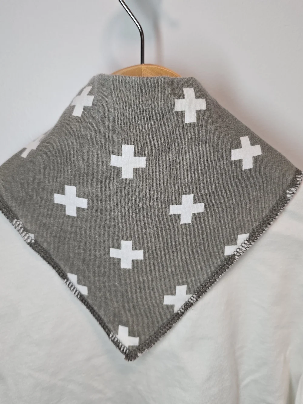3 For $12 Gray Baby Bandana Scarf Bib, Soft Absorbent Cotton.